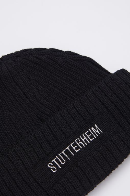 Stutterheim unisexo gorro con logo N80T367 accesorios negro