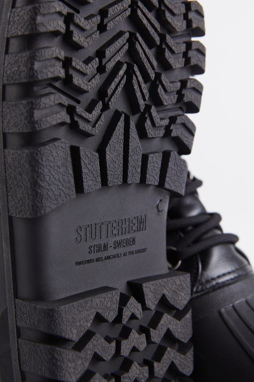 Stutterheim unisexo bota patrulla de cuero N80T165 calzado negro