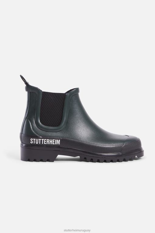 Stutterheim unisexo caminante de lluvia chelsea N80T172 calzado verde oscuro/negro