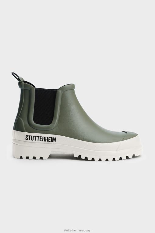 Stutterheim unisexo caminante de lluvia chelsea N80T260 calzado verde blanco
