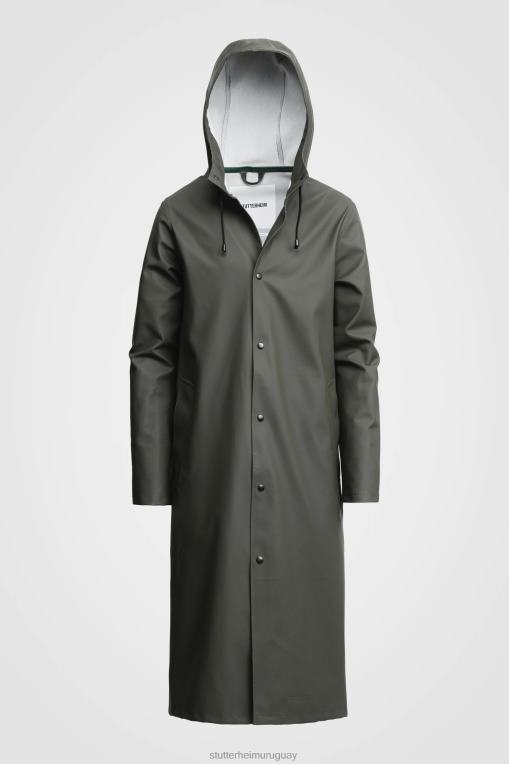 Stutterheim hombres chubasquero largo estampado Stockholm N80T102 ropa verde