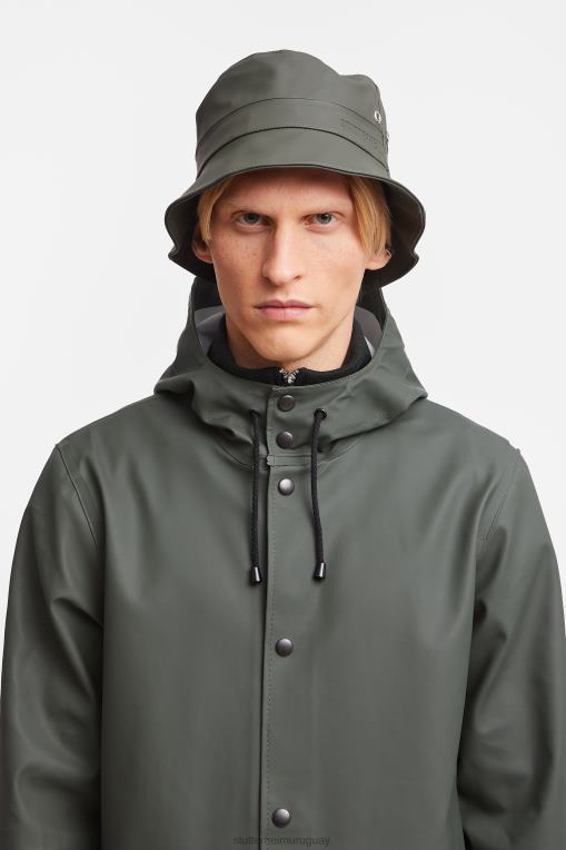 Stutterheim hombres chubasquero largo estampado Stockholm N80T102 ropa verde