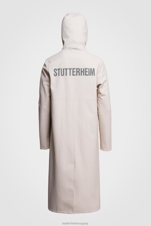 Stutterheim hombres chubasquero largo estampado Stockholm N80T104 ropa arena clara