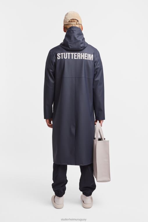 Stutterheim hombres chubasquero largo estampado Stockholm N80T219 ropa Armada