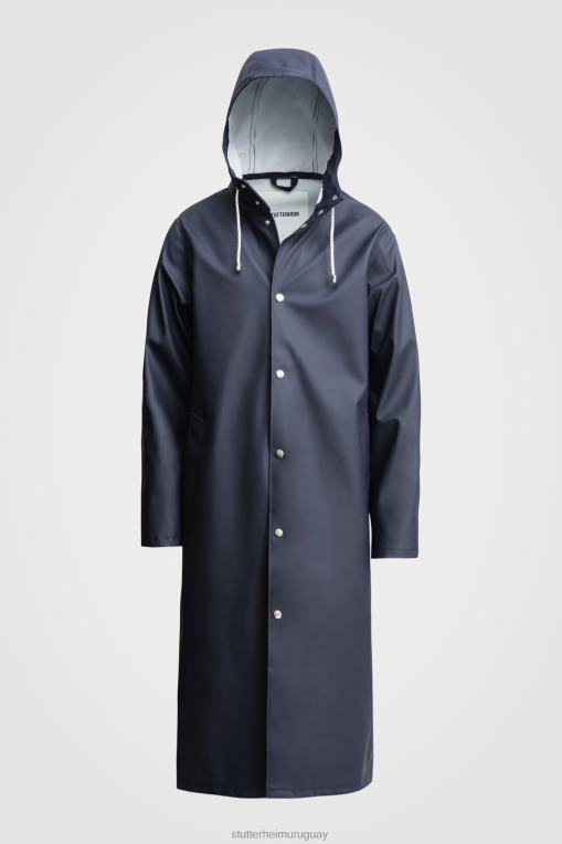 Stutterheim hombres chubasquero largo estampado Stockholm N80T219 ropa Armada