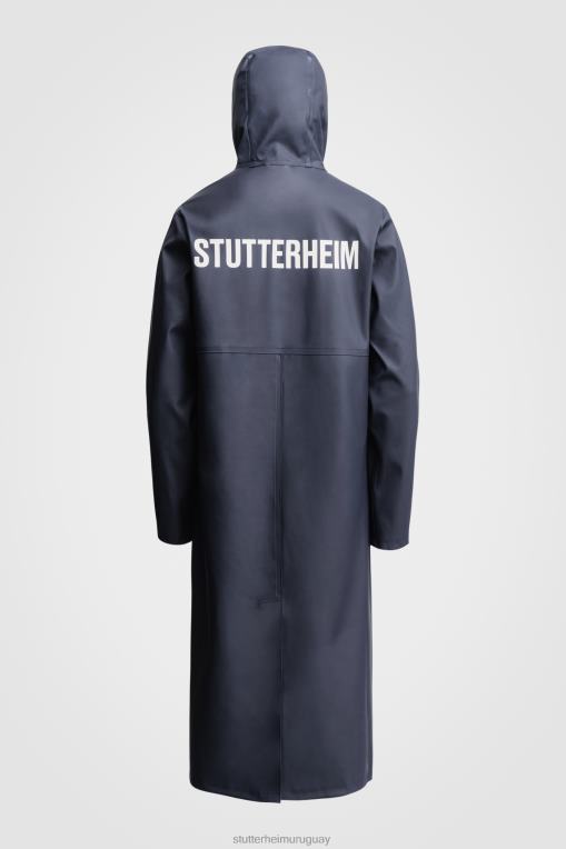 Stutterheim hombres chubasquero largo estampado Stockholm N80T219 ropa Armada