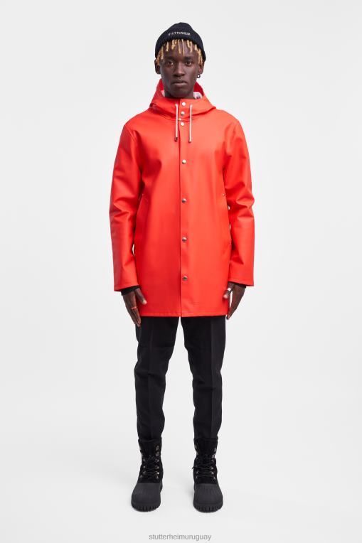 Stutterheim hombres impermeable de estocolmo N80T122 ropa rojo desvanecido