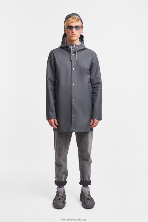 Stutterheim hombres impermeable de estocolmo N80T129 ropa carbón