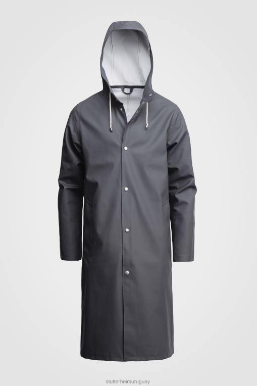 Stutterheim hombres impermeable largo estocolmo N80T225 ropa carbón