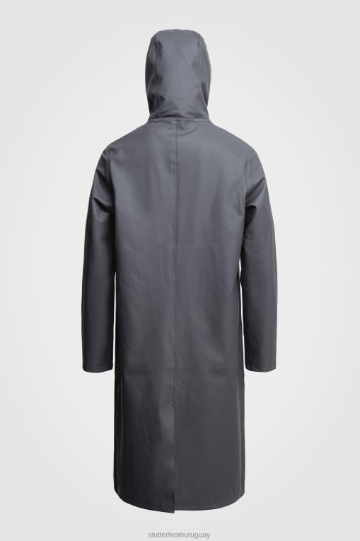 Stutterheim hombres impermeable largo estocolmo N80T225 ropa carbón