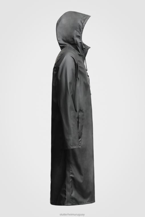 Stutterheim hombres impermeable largo y ligero con cremallera Stockholm N80T212 ropa negro