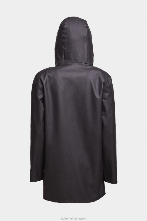 Stutterheim hombres impermeable ligero con cremallera stockholm N80T95 ropa negro