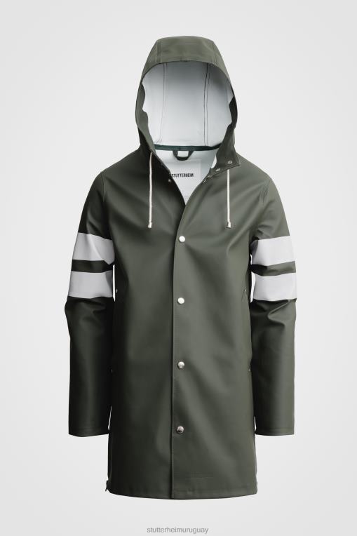 Stutterheim hombres impermeable para bicicleta estocolmo N80T139 ropa verde