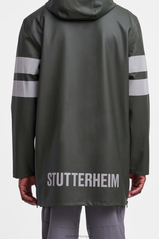 Stutterheim hombres impermeable para bicicleta estocolmo N80T139 ropa verde