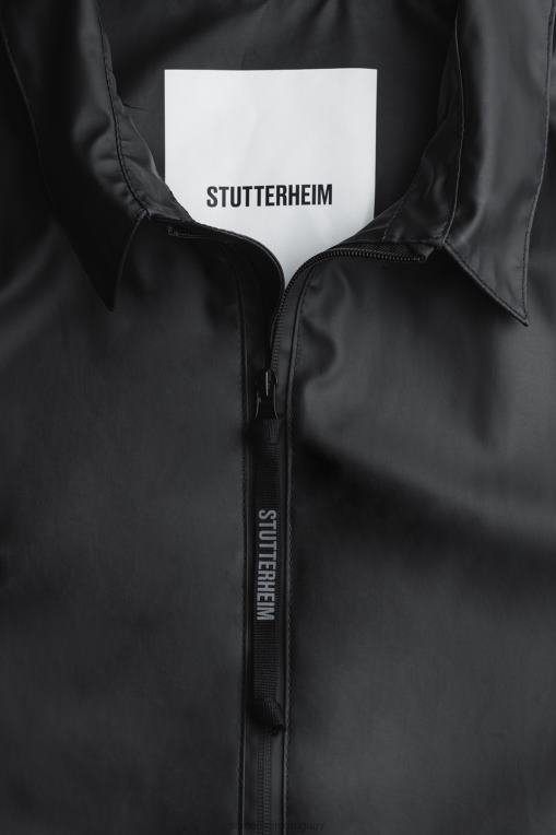 Stutterheim hombres parka ligera portabello N80T217 ropa negro