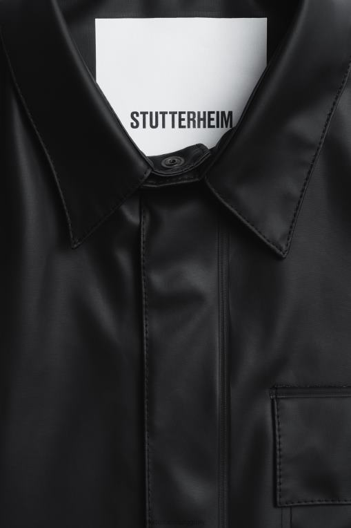 Stutterheim hombres sobrecamisa ringen N80T142 ropa negro