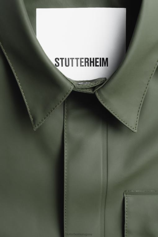 Stutterheim hombres sobrecamisa ringen N80T144 ropa verde