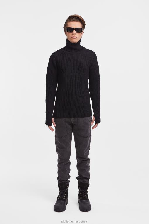 Stutterheim hombres suéter de rodillos original N80T154 ropa negro