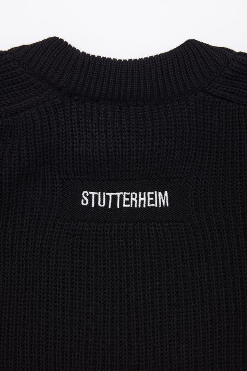 Stutterheim hombres suéter original N80T151 ropa negro