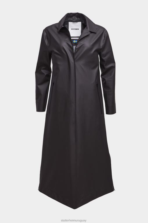 Stutterheim mujer impermeable largo hornstull N80T78 ropa negro