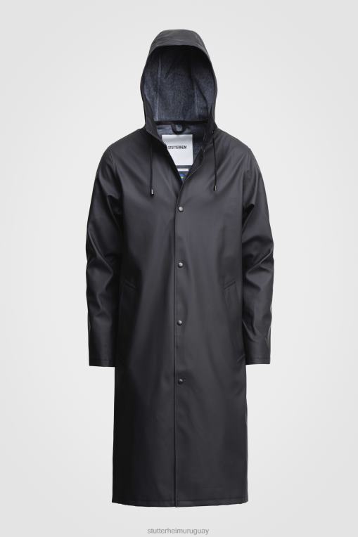 Stutterheim mujer chubasquero largo estampado Stockholm N80T45 ropa negro