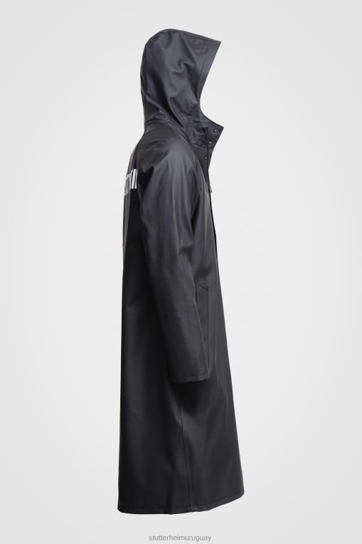 Stutterheim mujer chubasquero largo estampado Stockholm N80T45 ropa negro