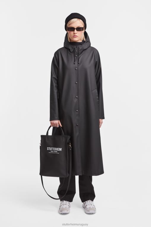 Stutterheim mujer chubasquero largo mosebacke N80T53 ropa negro