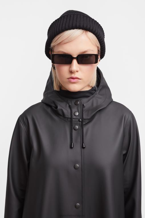 Stutterheim mujer chubasquero largo mosebacke N80T53 ropa negro