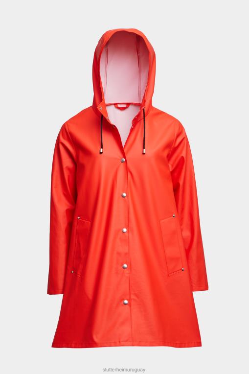 Stutterheim mujer chubasquero ligero mosebacke N80T28 ropa rojo desvanecido