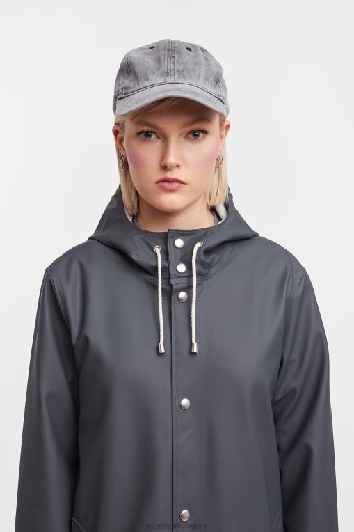 Stutterheim mujer impermeable largo estocolmo N80T49 ropa carbón