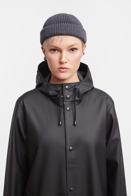 Stutterheim mujer impermeable largo estocolmo N80T51 ropa negro