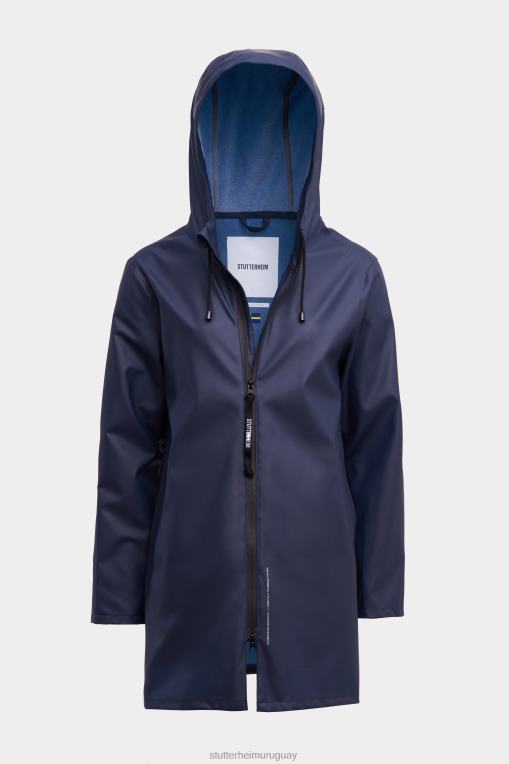 Stutterheim mujer impermeable ligero con cremallera Stockholm N80T12 ropa Armada