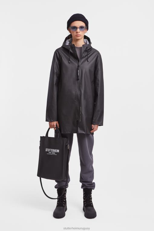 Stutterheim mujer impermeable ligero con cremallera Stockholm N80T13 ropa negro