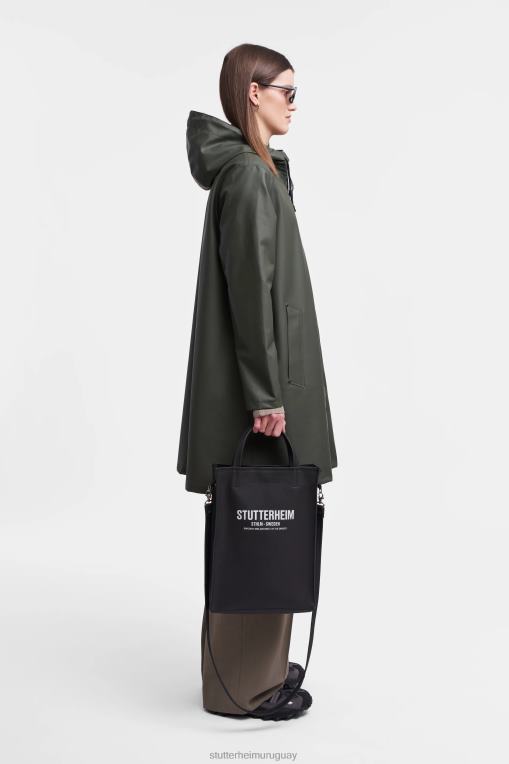 Stutterheim mujer impermeable ligero con cremallera mosebacke N80T6 ropa verde