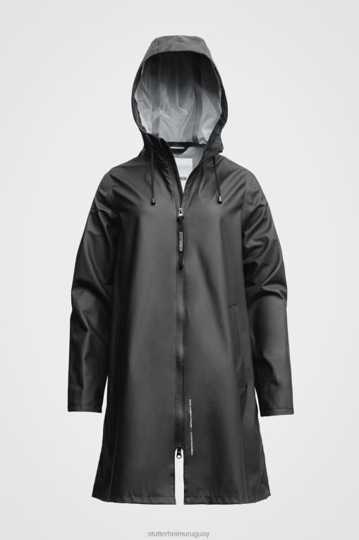 Stutterheim mujer impermeable ligero con cremallera mosebacke N80T7 ropa negro