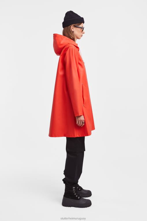 Stutterheim mujer impermeable mosesbacke N80T24 ropa rojo desvanecido