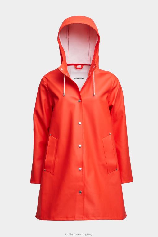 Stutterheim mujer impermeable mosesbacke N80T24 ropa rojo desvanecido