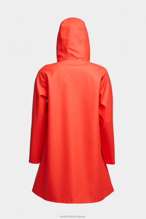 Stutterheim mujer impermeable mosesbacke N80T24 ropa rojo desvanecido