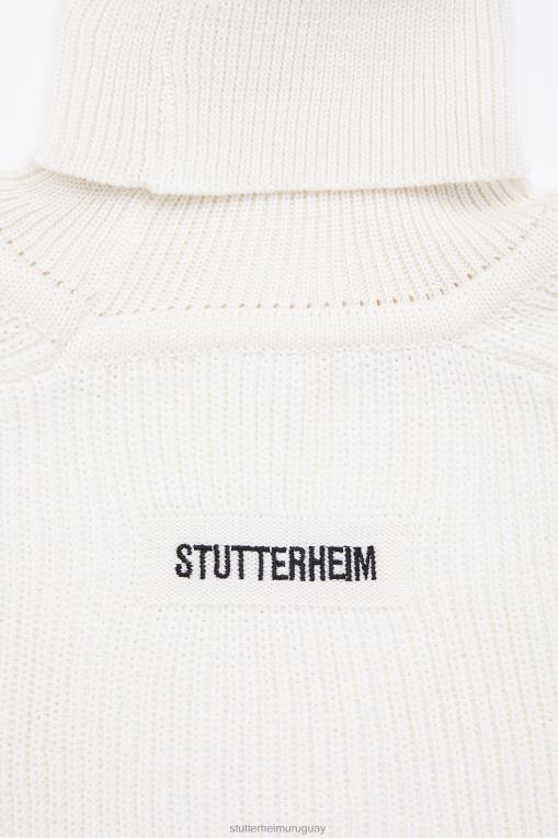 Stutterheim mujer suéter de rodillos original N80T87 ropa blanquecino