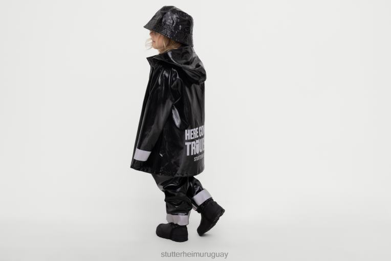 Stutterheim niños impermeable para niños mosebacke mini opal N80T339 ropa negro