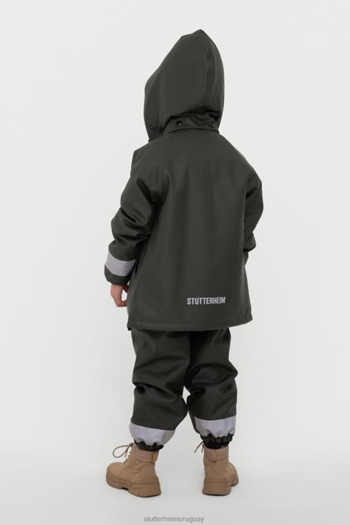 Stutterheim niños mini impermeable de invierno para niños N80T428 ropa verde